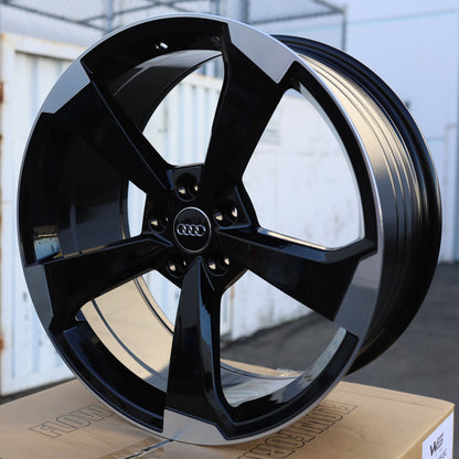 AU02 | Audi Style Wheels | Black Machined Face