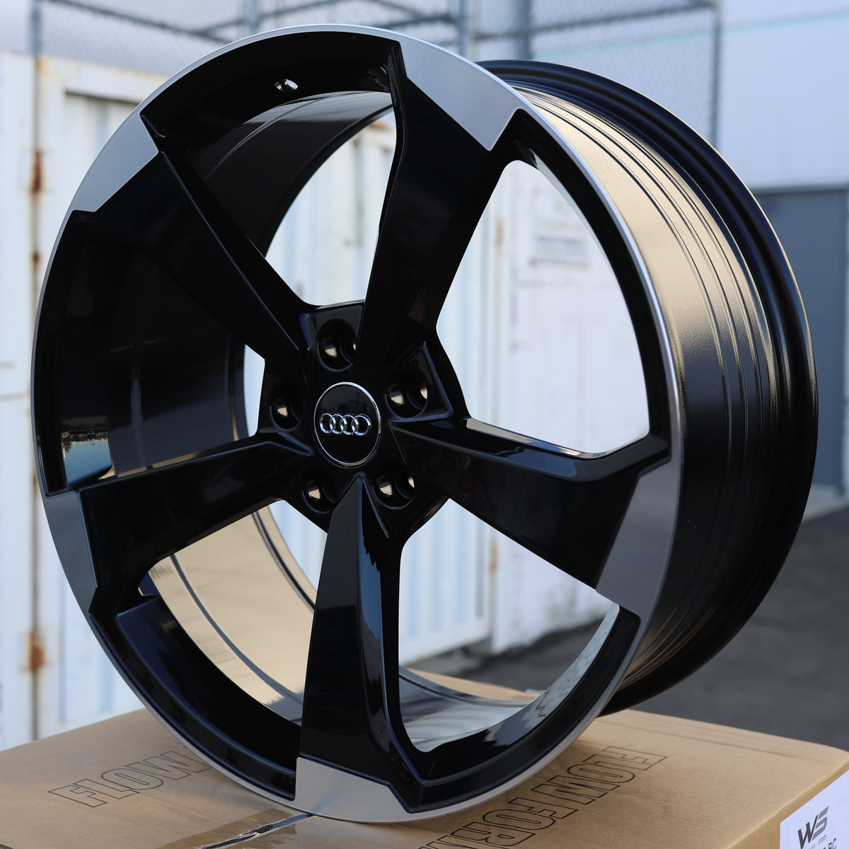 AU02 | Audi Style Wheels | Black Machined Face