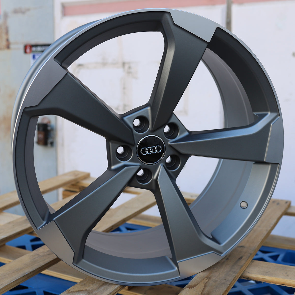 AU02 | Audi Style Wheels | Matte Grey Machined Face