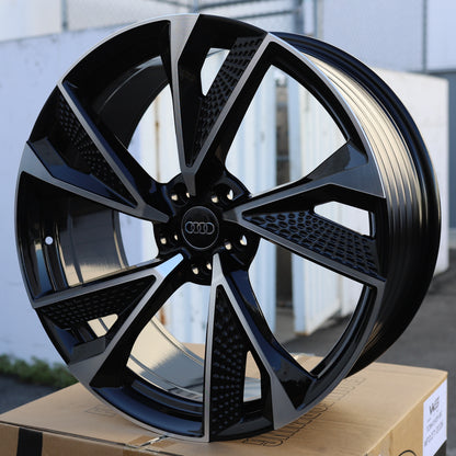 AU04 | Audi Style Wheels | Black Machined Face