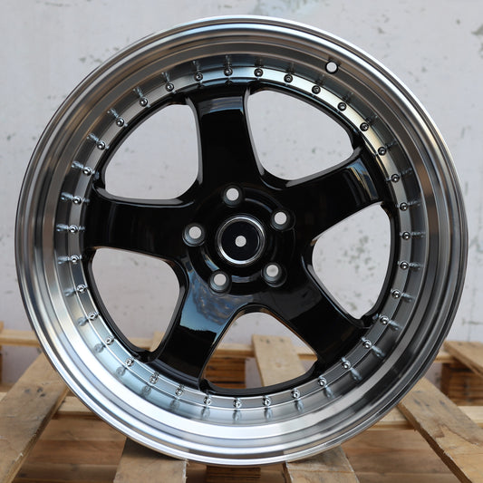 WKS-2 | Work Meister Style Wheels | Black Machined Side + Silver Rivet