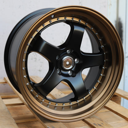 WKS-2 | Work Meister Style Wheels | Matte Black + Bronze Lip + Rivet