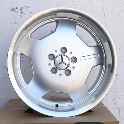MB02-SE | Mercedes Classic AMG Monoblock II Style Wheels | Silver Machined Lip