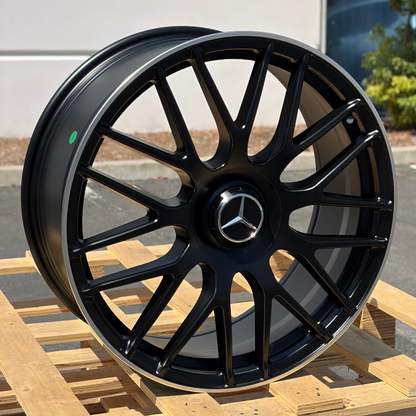 MB03 | Mercedes C63 AMG Style Wheels | Matte Black Machined Lip
