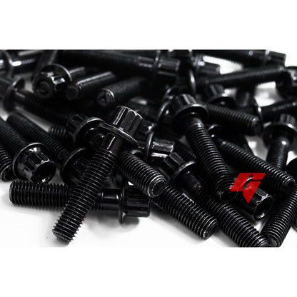 40pcs M8x1.25x32mm BLACK 12 Point Wheel Bolts & Nuts for 2/3 Piece Wheels