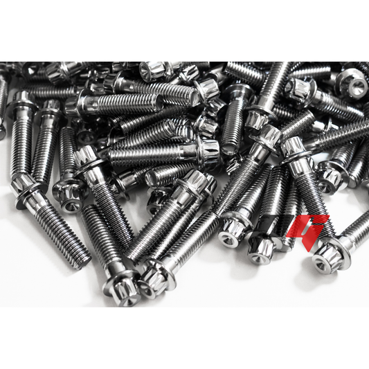 160pcs M7x1x31 Chrome 12 Point Wheel Bolts & M7 Wheel Nuts for 2/3 Piece Wheels
