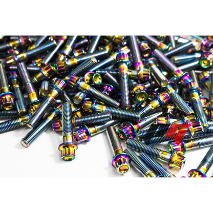160pcs M7x1x31 Neochrome 12 Point Wheel Bolts & M7 Wheel Nuts for 2/3 Piece Wheels