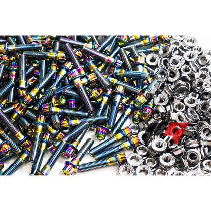160pcs M7x1x31 Neochrome 12 Point Wheel Bolts & M7 Wheel Nuts for 2/3 Piece Wheels