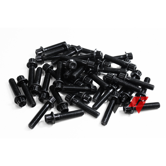 40pcs M7x1x31 Black 12 Point Wheel Bolts & M7 Wheel Nuts for 2/3 Piece Wheels