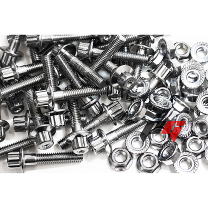 40pcs M7x1x32 Chrome 12 Point Wheel Bolts & M7 Wheel Nuts for 2/3 Piece Wheels