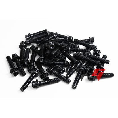 40pcs M7x1x32 Black 12 Point Wheel Bolts & M7 Wheel Nuts for 2/3 Piece Wheels