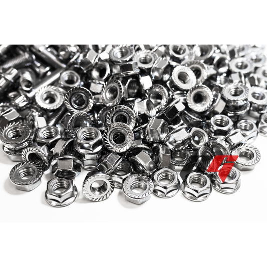 160pcs M6x1x30 Chrome 12 Point Wheel Bolts & Nuts for 2/3 Piece Wheels