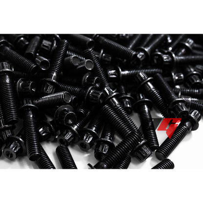 160pcs M6x1x30 Black 12 Point Wheel Bolts & Nuts for 2/3 Piece Wheels
