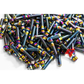 160pcs M6x1x30 NeoChrome 12 Point Wheel Bolts & Nuts for 2/3 Piece Wheels