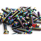 40pcs M6x1x30 NeoChrome 12 Point Wheel Bolts & Nuts for 2/3 Piece Wheels