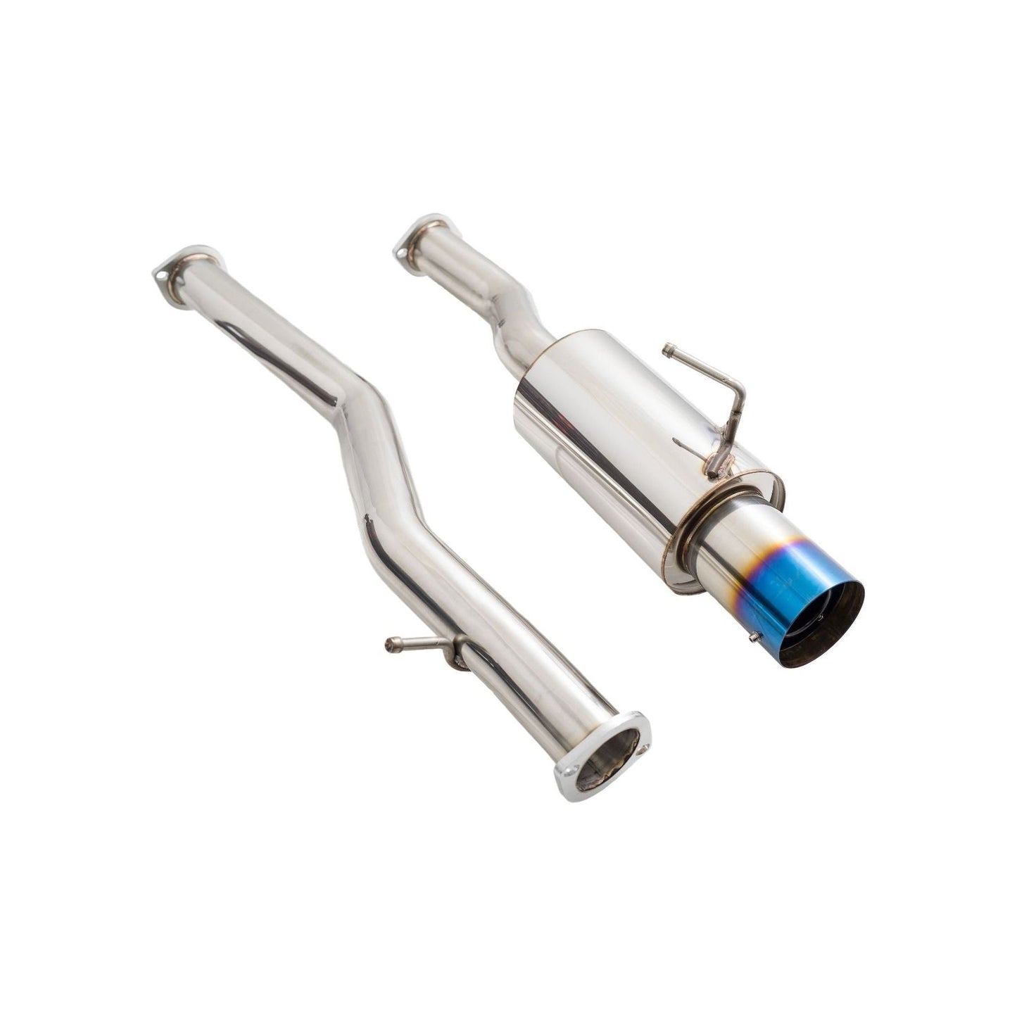 Megan Racing Single Exit Cat-Back Exhaust System with Blue Tip for 08–13 Infiniti G37 Coupe / 14–15 Infiniti Q60 Coupe (RWD) — MR-CBS-N7Z-DS-BT + MR-XT-1610