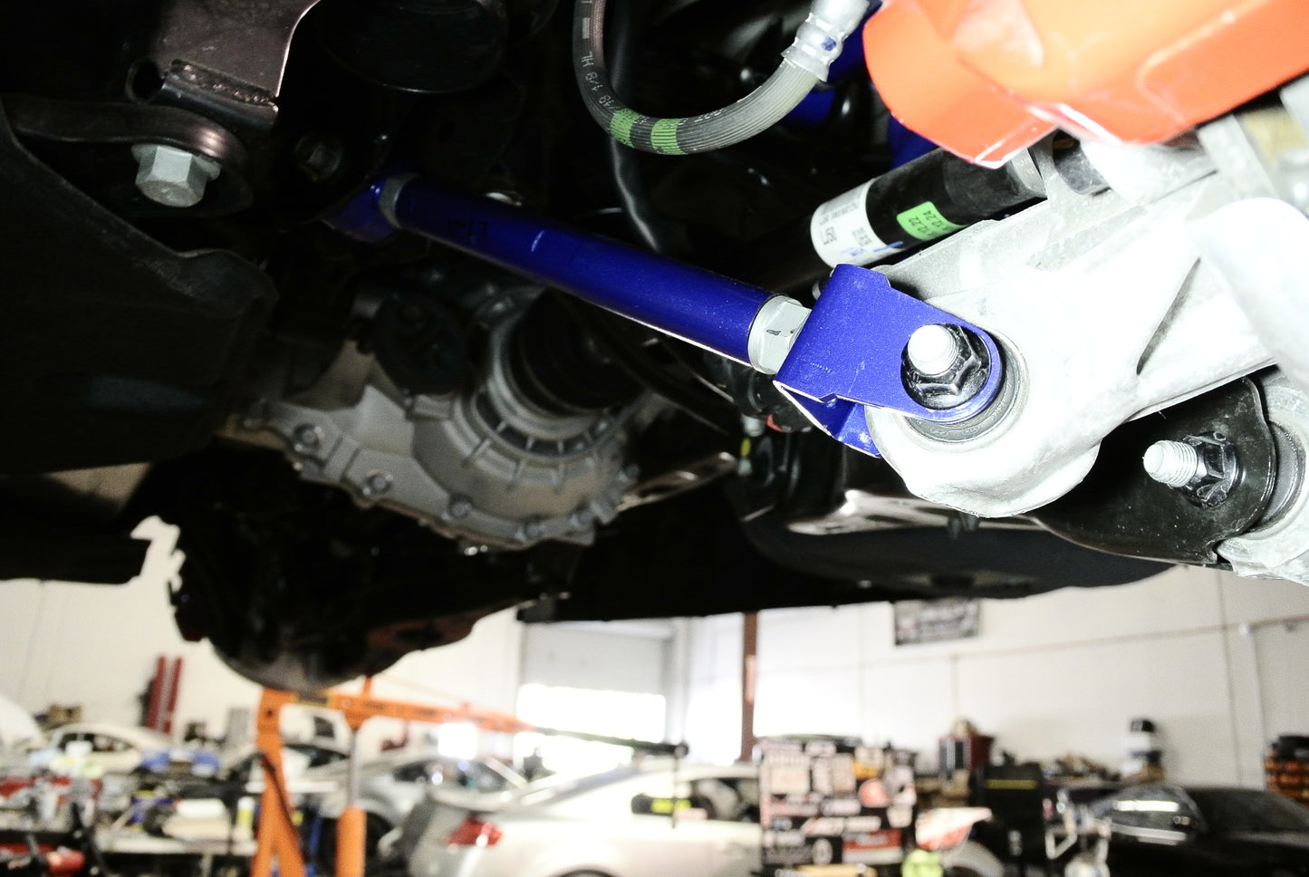 Megan Racing Adjustable Rear Trailing Arm (Front Lower, Polyurethane) for Kia Stinger (18-23)/ Genesis G70 (19+)