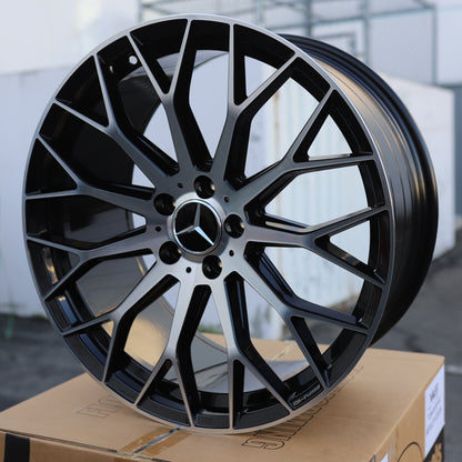 MB28 C63 AMG V3 Style Wheels for Mercedes-Benz, Black Machined Face, TCW-0207-AN, view 200