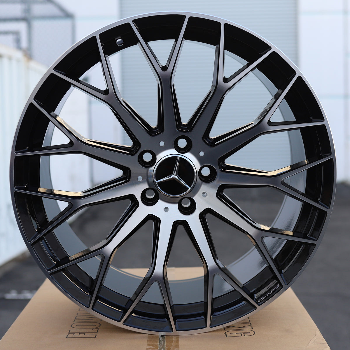 MB28 C63 AMG V3 Style Wheels for Mercedes-Benz, Black Machined Face, TCW-0207-AN, view 185