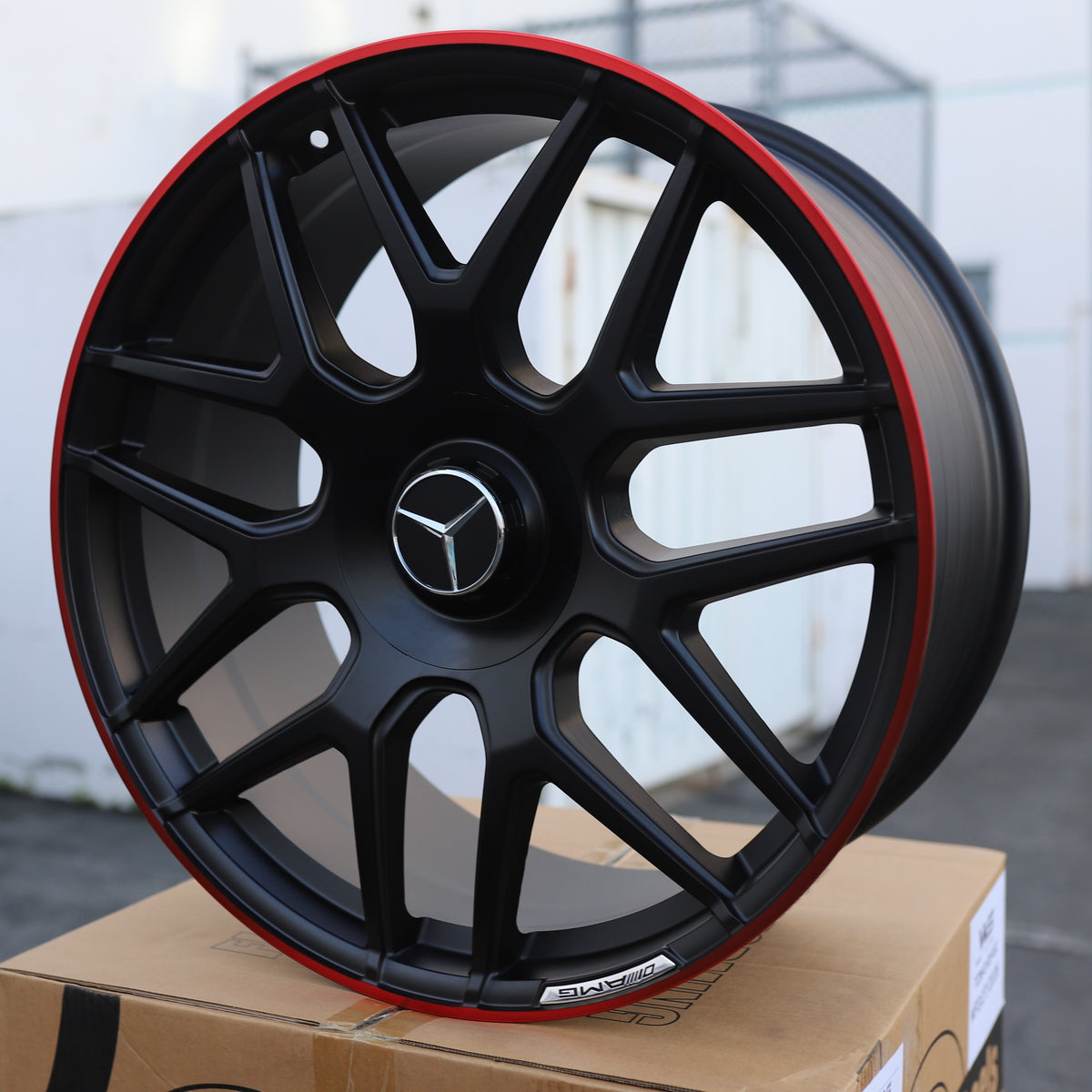 MB11 E63 AMG Style Wheels for Mercedes-Benz, Matte Black with Red Machined Lip, TCW-0192-AN, view 220
