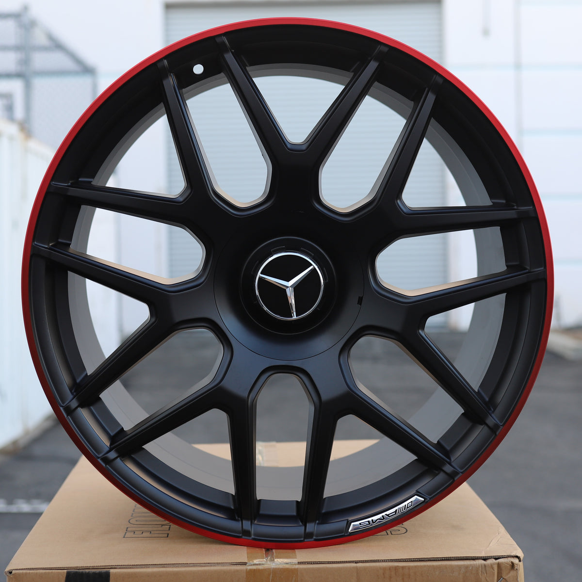 MB11 E63 AMG Style Wheels for Mercedes-Benz, Matte Black with Red Machined Lip, TCW-0192-AN, view 211