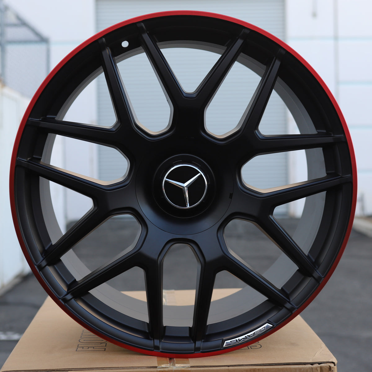 MB11 E63 AMG Style Wheels for Mercedes-Benz, Matte Black with Red Machined Lip, TCW-0192-AN, view 213