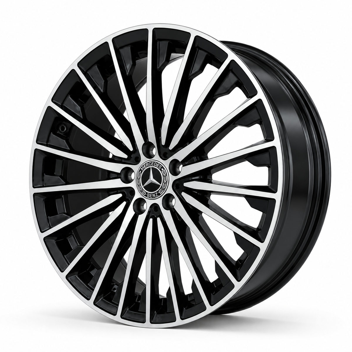 MB09 | 2025 Mercedes Turbine Style Wheels Black Machined Face