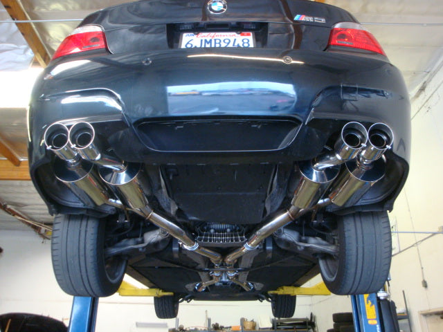 Megan Racing Supremo Exhaust System for 2005–2010 BMW E60 M5 — Stainless Rolled Tips — MR-ABE-BE60M5-R+L+M