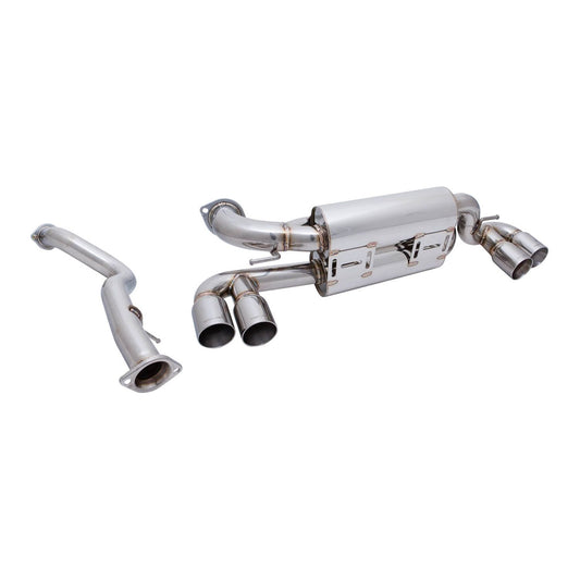 Megan Racing Supremo Exhaust System for 2011+ BMW E82 1M — Stainless Rolled Tips — MR-ABE-BE821M-SRT+M