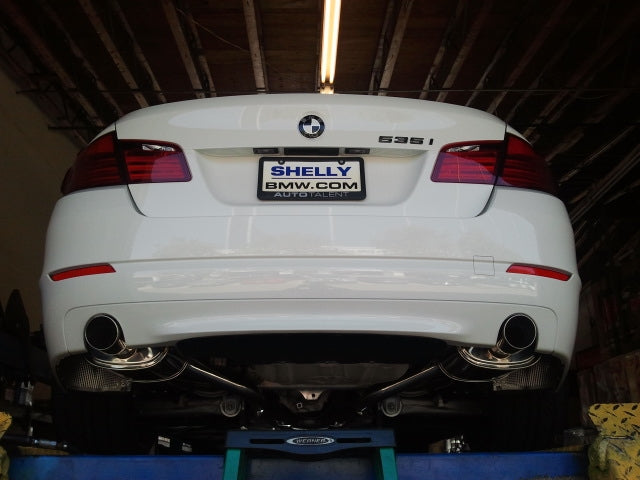 Megan Racing Supremo Exhaust System for 2011+ BMW F10 5-Series – Single Burnt Rolled Tip – MR-ABE-BF10-VO-RR+RL