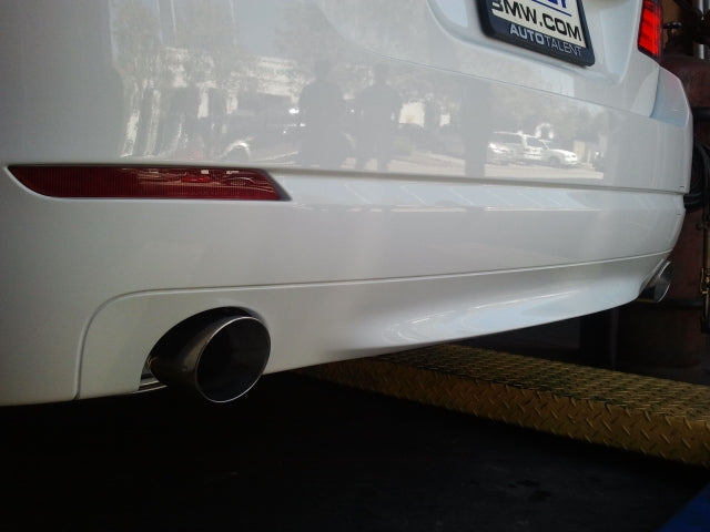 Megan Racing Supremo Exhaust System for 2011+ BMW F10 5-Series – Single Burnt Rolled Tip – MR-ABE-BF10-VO-RR+RL