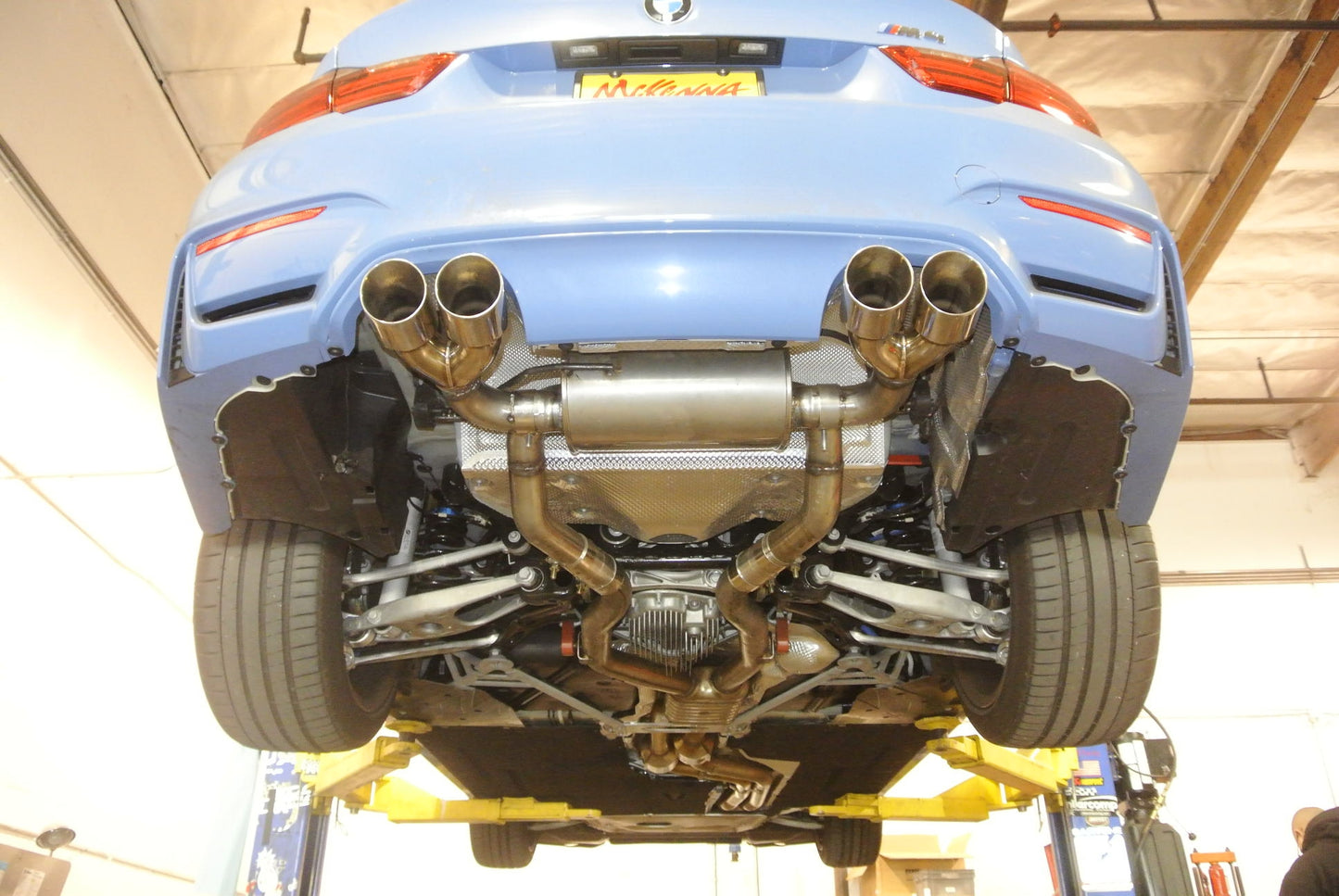 Megan Racing Supremo Exhaust System for 2015–2019 BMW M3 (F80) / M4 (F82) — Burnt Rolled Tips — MR-ABE-BF82-VO