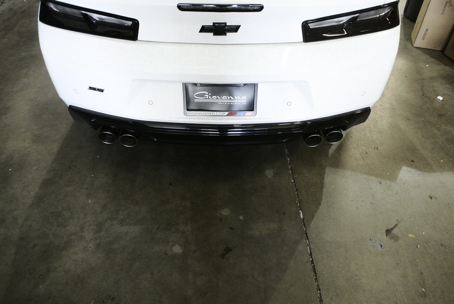 Megan Racing Exhaust System (Burnt Roll Quad Tip) for 2016–2018 Chevrolet Camaro SS — MR-ABE-CCA16-V2-VO