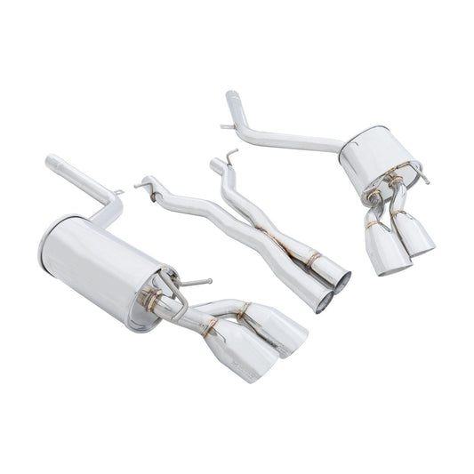 Megan Racing Axle-Back Exhaust for 2012–2015 Mercedes-Benz C63 AMG — Stainless Rolled Tips — MR-ABE-MBW204C63