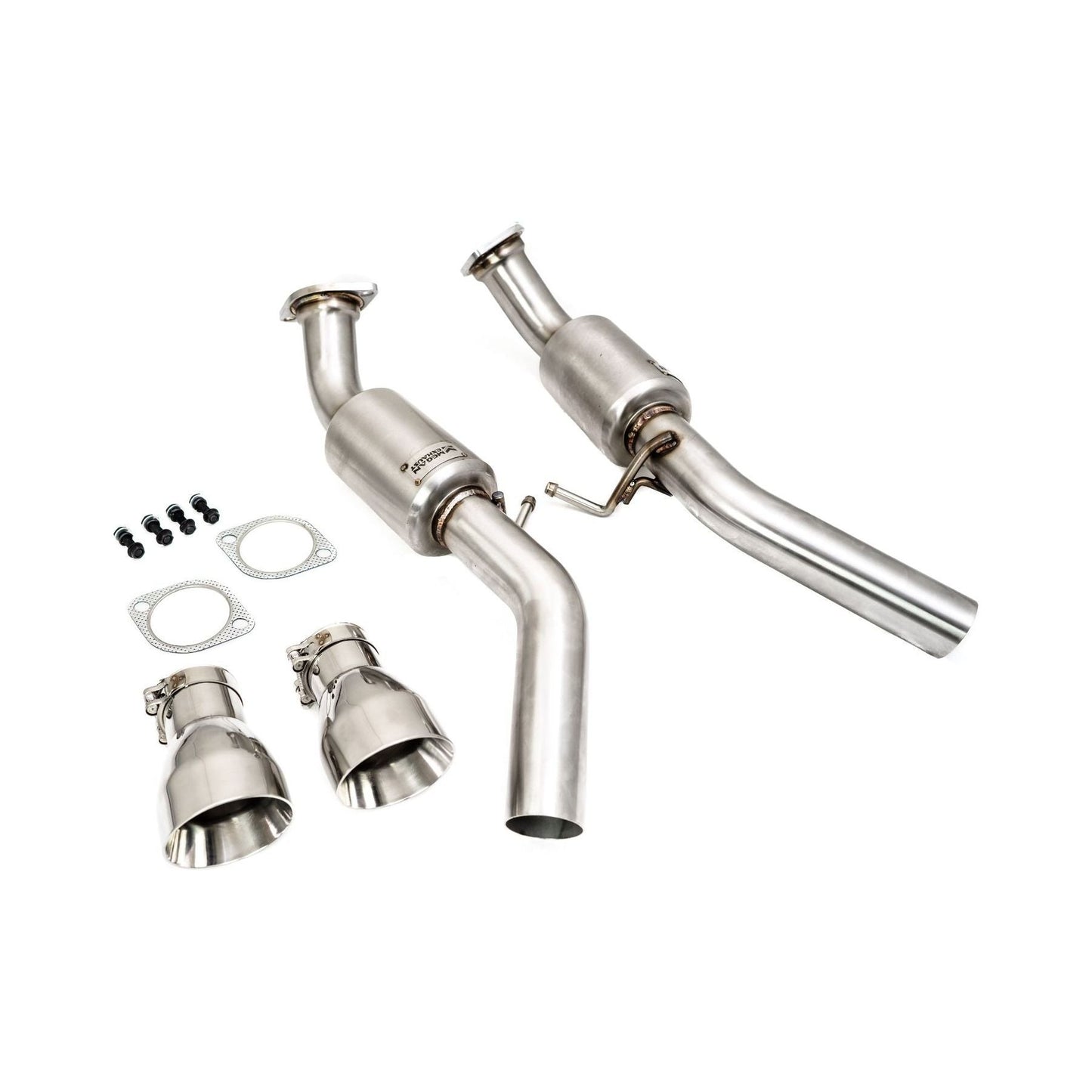 Megan Racing Cat-Back Exhaust System for 2016+ Infiniti Q50 3.0 Twin Turbo AWD/RWD (Excludes Non-Turbo Models) — MR-CBS-IQ14X-R + MR-CBS-IQ14X-M