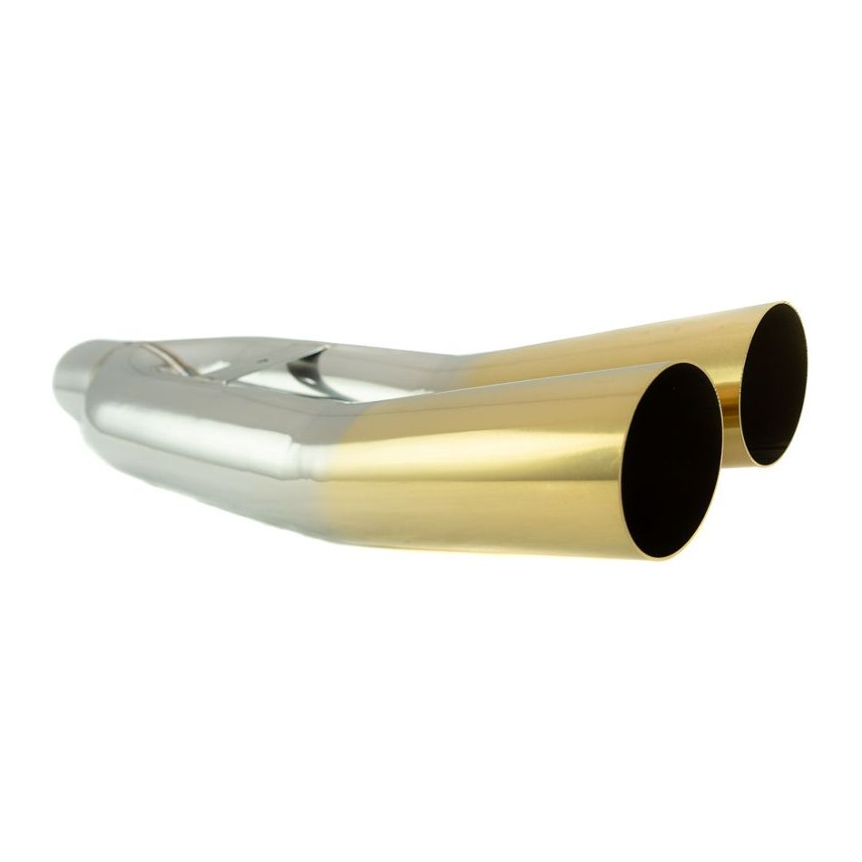 Megan Racing Universal 3" VIP Exhaust Tip "Blast Pipe" Style (weld-on) - Angled - Gold Tip - MR-UT-D3GD-V2