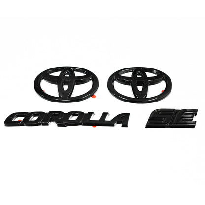 Gloss Black Emblem 4PCS Overlays for 2020–2023 Toyota Corolla SE