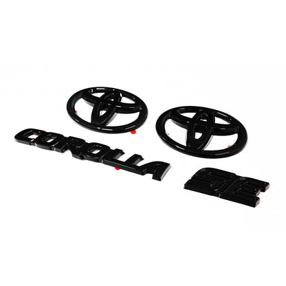 Gloss Black Emblem 4PCS Overlays for 2020–2023 Toyota Corolla SE