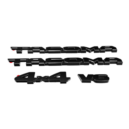 Matte Black Emblem 4PCS Overlays for 2016–2023 Toyota Tacoma V6 4x4