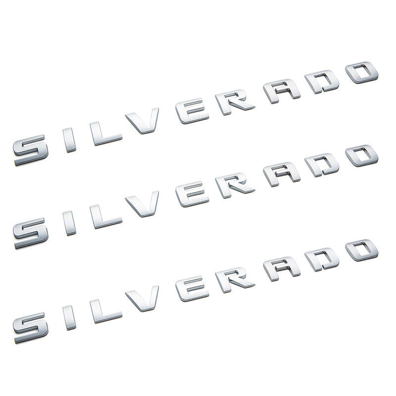 Left & Right Door Emblems For Chevrolet/GMC SILVERADO Letter Nameplates ...