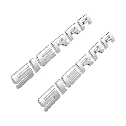 Left & Right Door Emblems For GMC SIERRA Letter Liftgate Nameplates Badge