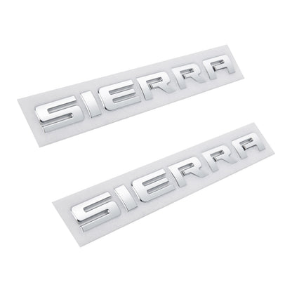 Left & Right Door Emblems For GMC SIERRA Letter Liftgate Nameplates Badge