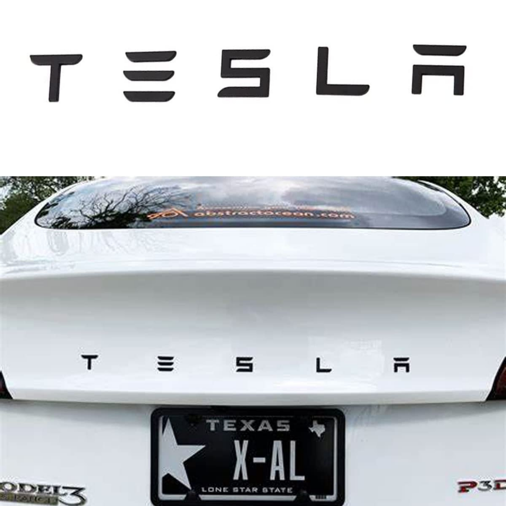 Fits Tesla Model 3, S, X, Y Matte Black 'TESLA' Rear Emblem – PINNACLE ...